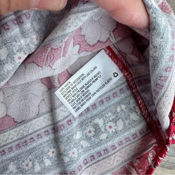 Knox Rose Red and White Floral Flutter Sleeve Peasant Boho Blouse – Size XS - Picture 6 of 12